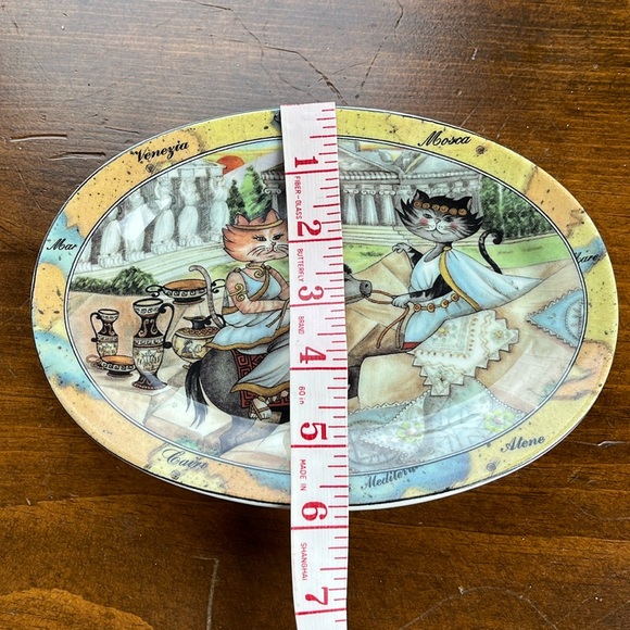 Tourist Cats Oval Plate Made in Italy - Picture 8 of 8
